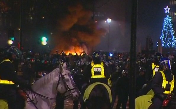 Student protest in Westminster