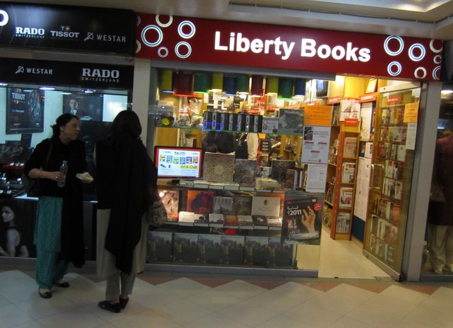 Liberal Pakistan. One of numerous multi-language bookshops here.