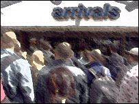 بخش پروازهای ورودی فرودگاه 