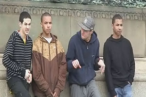 A group of young people ask why there is no memorial to the victims of the slave trade.