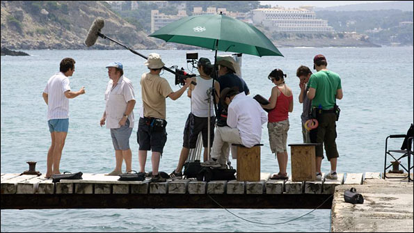 Filming the scene when Clough and Taylor fell out in Majorca