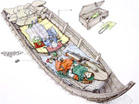 Image of the Scar burial boat and contents