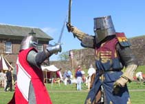 Two knights fighting