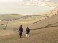 Joe and Sally walking The Trail 