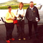 (L to R) Joanne Gavin, Christine Wilson and the pilot - Aiden