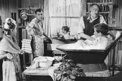 Raising a Riot (1955) directed by Wendy Toye. The still shows Kenneth More and Ronald Squire. Courtesy of Steve Chibnall