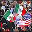 Bandeiras do México e dos EUA