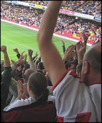 Sheffield United fans celebrating