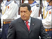  O presidente da Venezuela, Hugo Chávez