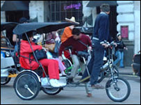 A rickshaw