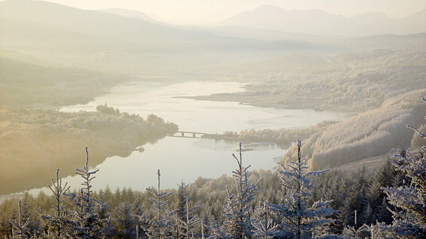 The outline of Scotland at Loch Garry
