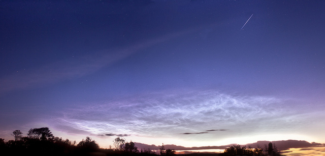 Delights of the summer Sky: Noctilucent Clouds & Iridium Flare