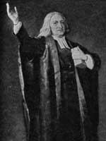 John Wesley shown preaching in an old painting