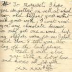 Letter from clifford Pycock to his sister, Margaret.