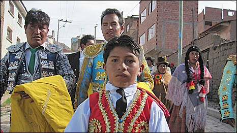 Bolivia's Juan Mauricio Copa, the 11 year old boy bullfighter