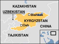Mapa Kyrgyzstánu