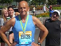 Stephen Keeler after running the New York Half-Marathon