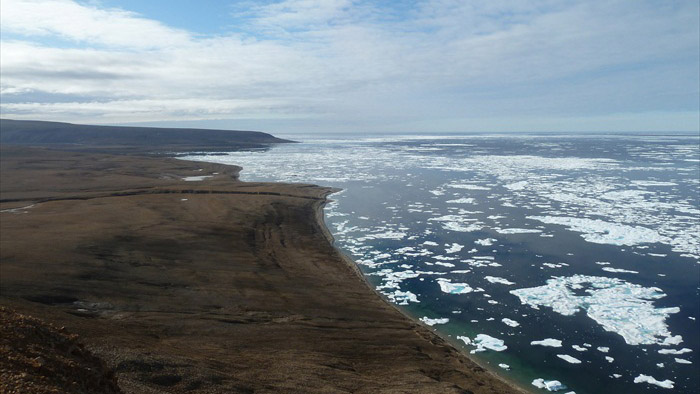 Sea ice off the north shore of the Grinnell Peninsula