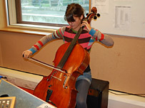 Cellist Helen in action