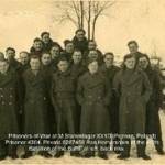 POW's at Stammlager XX1D (Poznan, Poland). Prisoner number 4304, Private 6287458, Ron Homersham, back row, left.