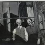 My Grand Mother Maria Elizabeth and Grand Father Thomas William Tighe. Mother's parents. They are in the yard of the house we were all in when War was declared. "Godstone House" Moses Street North Ormesby and what a day that was. Photo Taken 1942.