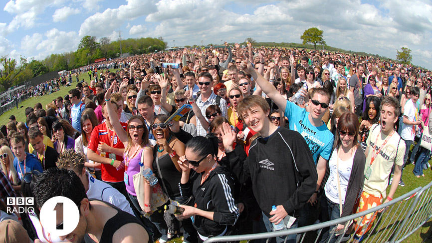 The crowd gather at the gates for the second day of Big Weekend