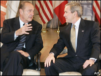 George Bush ve Jacques Chirac