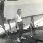 On Board ship hosing down the deck.Copyright.Sheila.Dawn.2005