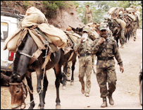 کشمیر میں فوجی قافلے