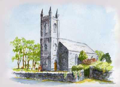 Watercolour of Billy Parish Church