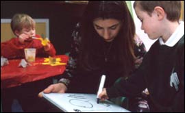 Children enjoying art classes 