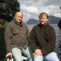 Gavin Bryars and Runi Brattaberg in the Faroes. Photo: Alan Brockie.