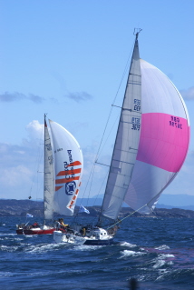 Approaching the finish line at the Marstein light