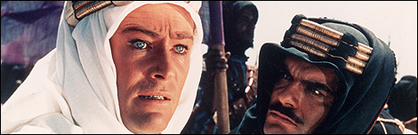Peter O' Toole and Omar Sharif in Lawrence of Arabia