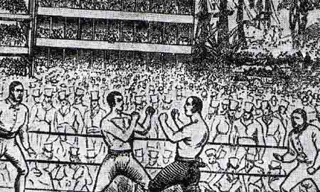 Tom Spring and the Irishman Langan bare their fists