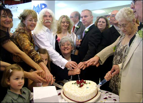 Cutting the cake at I Do, I Do, I Do