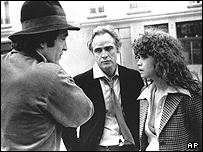 برناردو برتولوچی، مارلون براندو و ماریا اشنایدر در فیلم 'آخرین تانگو در پاریس'