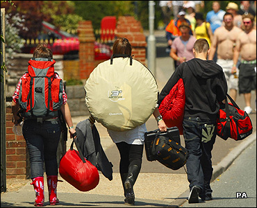 Early arrivals in Newport for the Isle of Wight Festival (Chris Ison/PA Wire) 