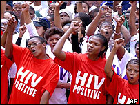 Sul-africanas em protesto para remédios contra a Aids