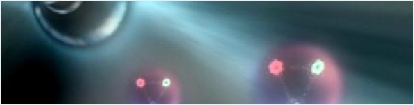 Artists impression of protons accelerating round the LHC ring