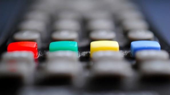 Four buttons on a TV remote