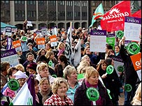 Strikers in Victoria Square