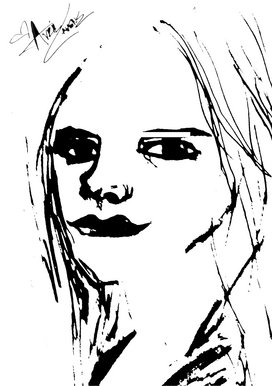 Avril stamp drawing