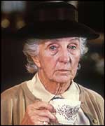 Actress Joan Hickson as Miss Marple