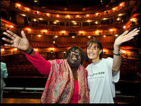 Enid DaCoasta of Harehills with Yorkshire Bank employee volunteer Angela Harvey 