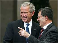 George Bush ve Romano Prodi