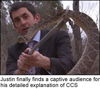 Justin meets a rattlesnake