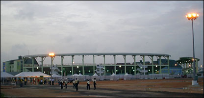 Dawn over the stadium in Providence