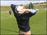 Burridge attempting the long throw