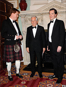 George Osborne, Mervyn King and Danny Alexander attend the Lord Mayor's Dinner to the Bankers and Merchants of the City of London